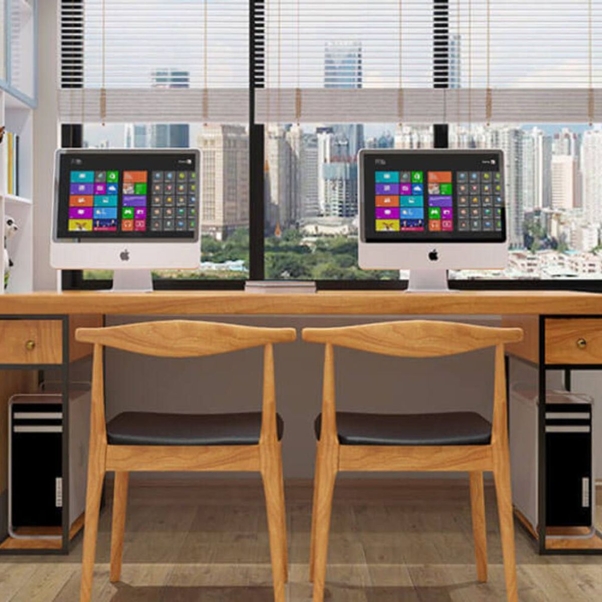 TU MESITA - Escritorio para 2 Estilo Rustico Lulu 220cm TU MESITA