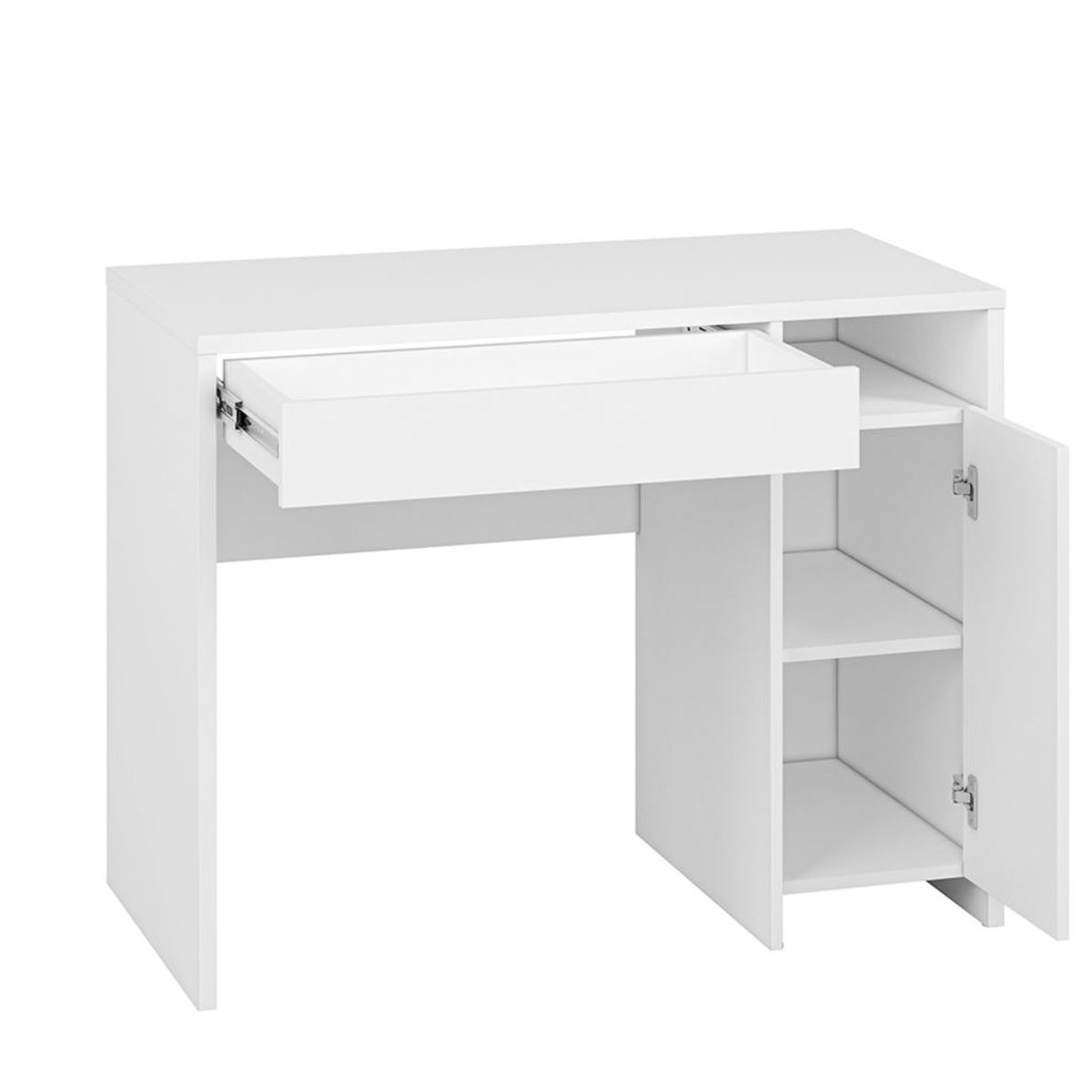 TU MESITA - Escritorio Clásico Ortega color Blanco 1 cajón 1 puerta TU MESITA