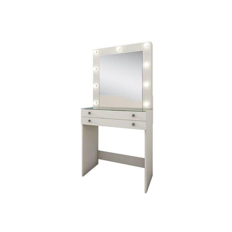 BARAKA HOME - Tocador Organizador Saksun con Espejo - Blanco