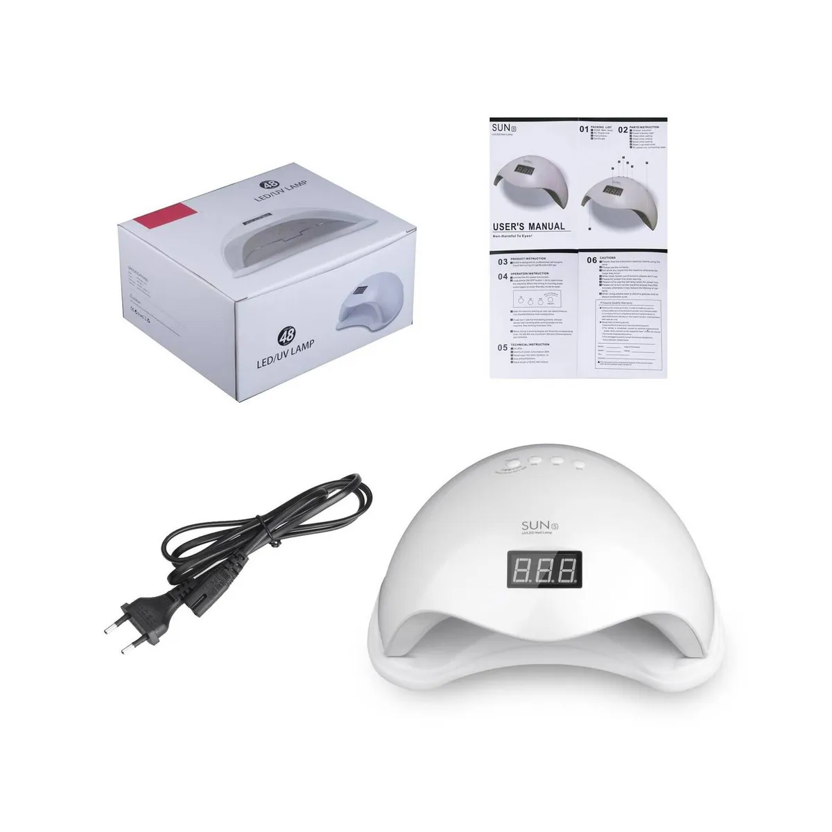 OEM - Lámpara Secadora Profesional SUN 5 LED Nail Lamp de Uñas 48W