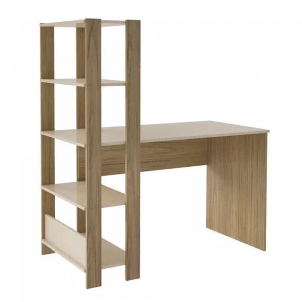 TU MESITA - Escritorio Moderno con Estantes Enzo Blanco/Duna TU MESITA