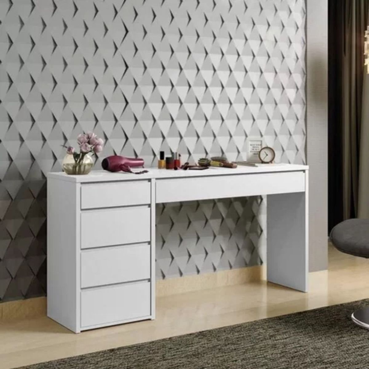 TU MESITA - Escritorio Moderno Julia Blanco 5 Cajones TU MESITA