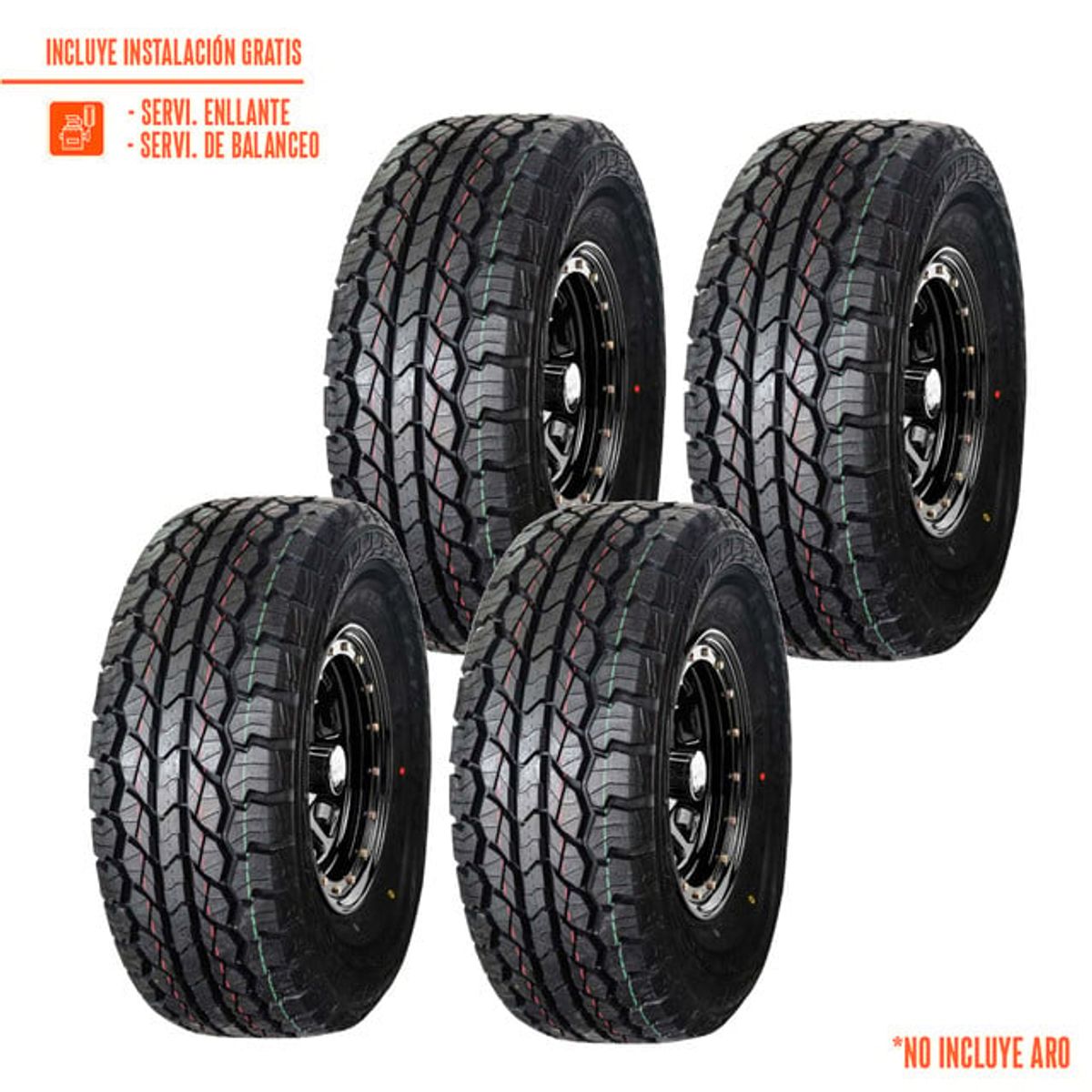 RYDANZ - Pack de 4 Llantas LT265/70R17 RYDANZ RAPTOR R09 121/118S