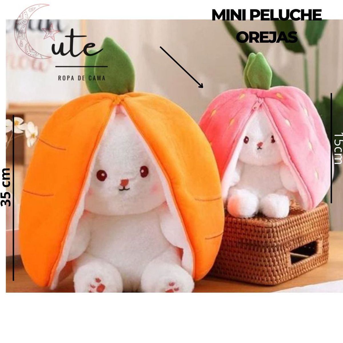 GENERICO - MINI PELUCHE CONEJO EN FORMA DE FRESA