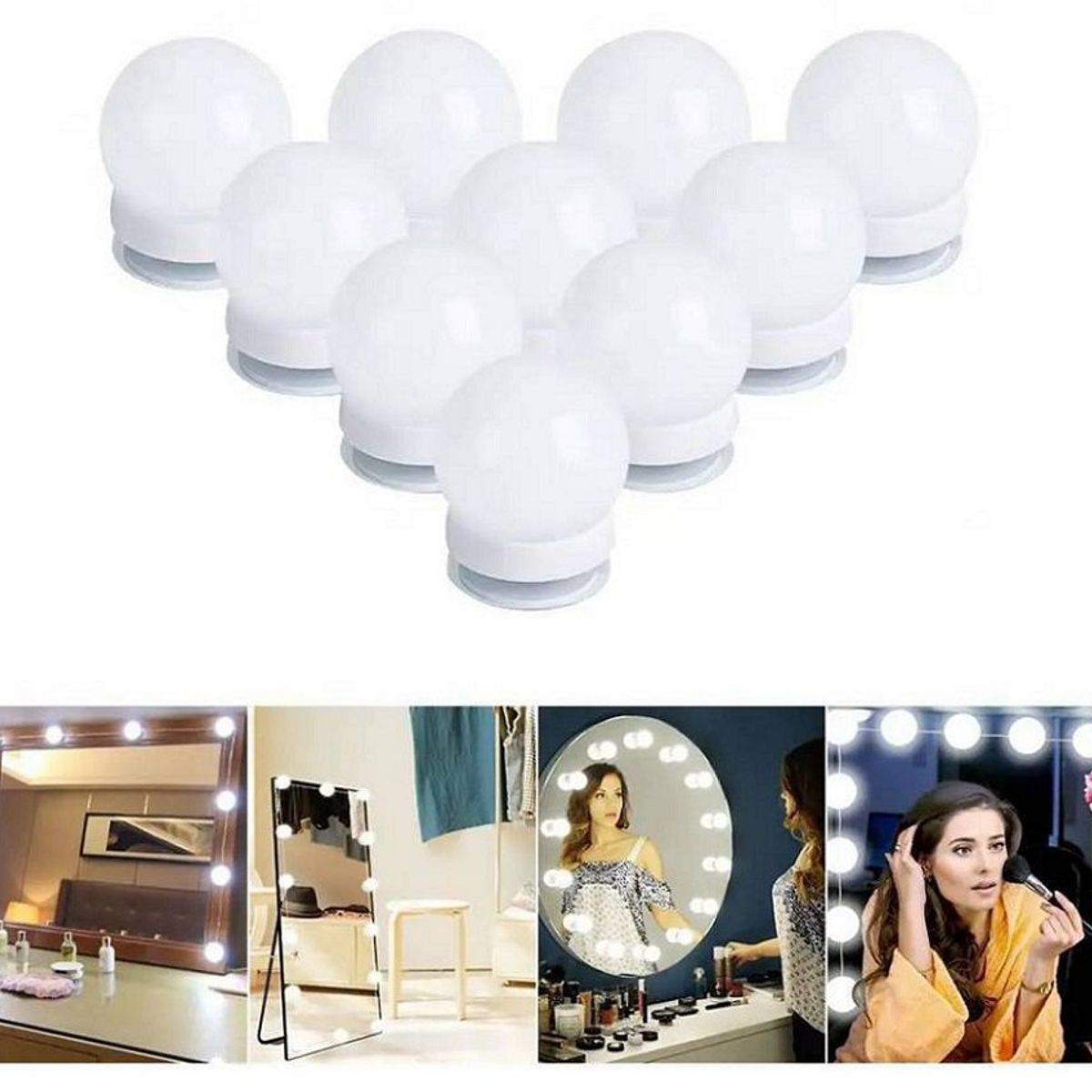 GENERICO - Kit de 10 Focos Luces Led para Espejo de Tocador