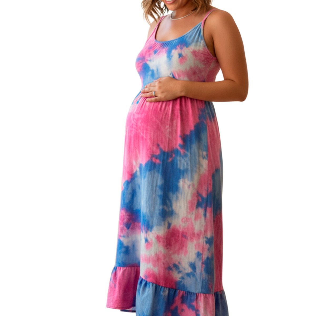 GENERICO - Vestido Maternal Tiritas Broche y Top Lactancia Batik