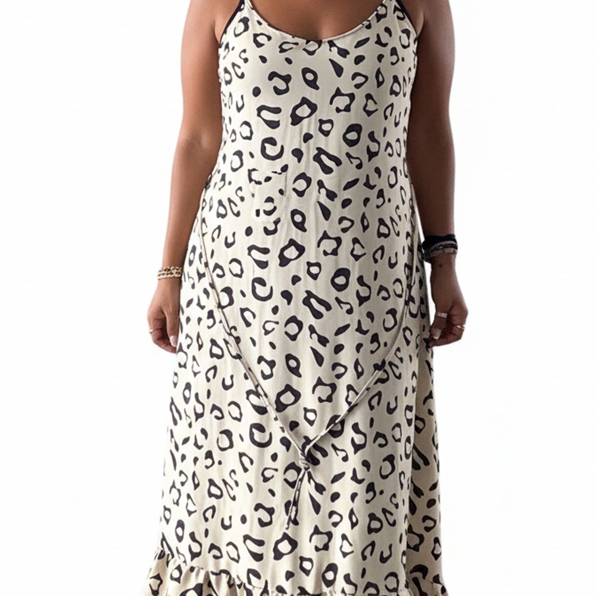 GENERICO - Vestido Maternal Tiritas Broche y Top Lactancia CremasAdornosNegro