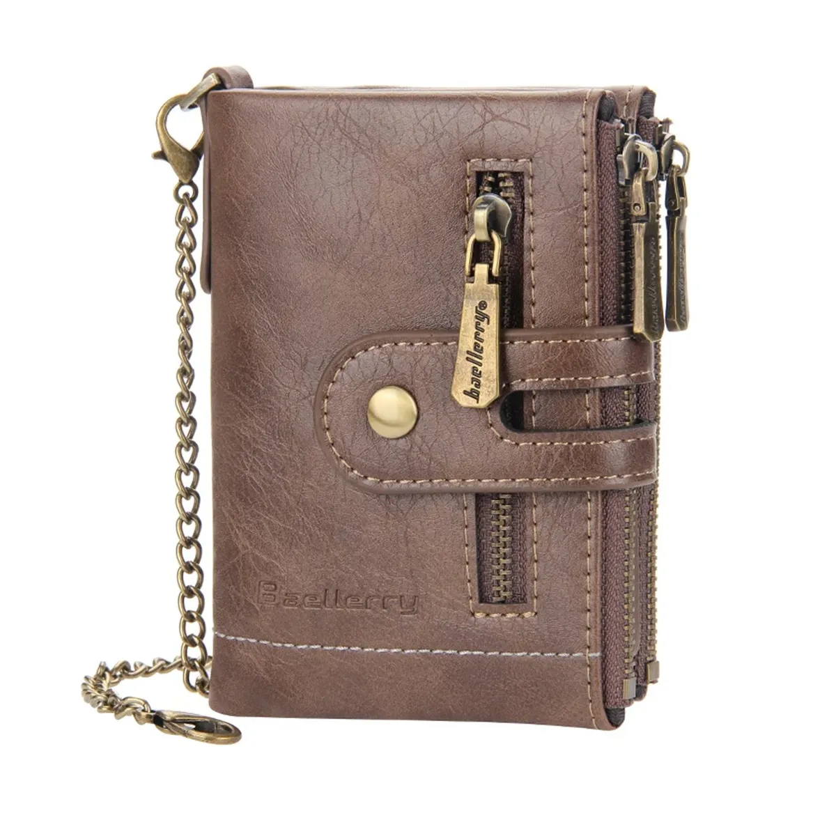 BAELLERRY - BILLETERA MONEDERO CON BROCHE CADENA CUERO HOMBRE BAELLERRY