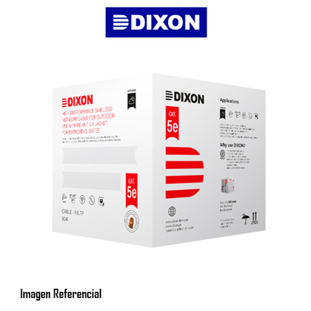 DIXON - CABLE DE RED DIXON 8041STP CAT.5 4PX24AWG 305M, P/EXTERIOR, NEGRO