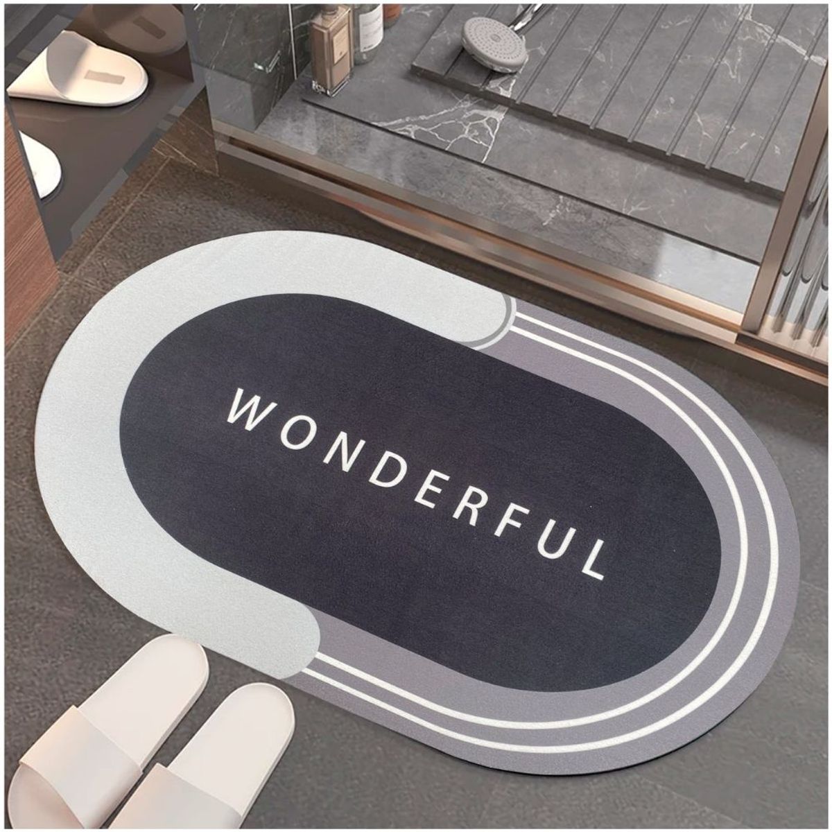 MINARI - Alfombra Antideslizante Absorbente para Piso Tapete de Baño NW2