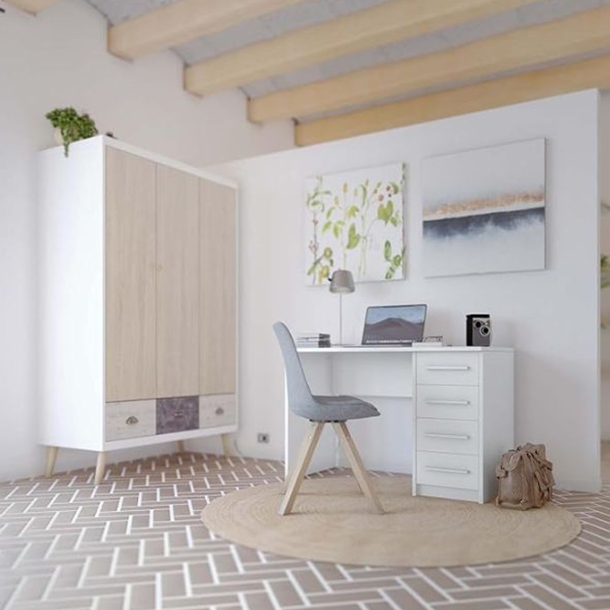 NACION MUEBLES - Escritorio para ordenador 4 cajones LIA