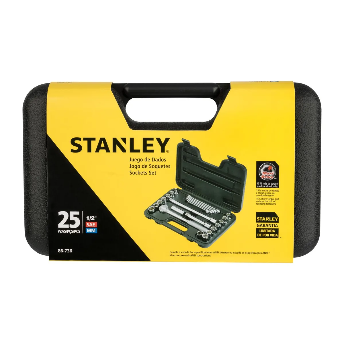 STANLEY - Juego de Herramientas Mecánicas 1/2" 25 Piezas Stanley 86-736