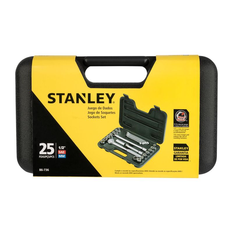 STANLEY - Juego de Dados 25 Piezas 1/2" Stanley 86-736