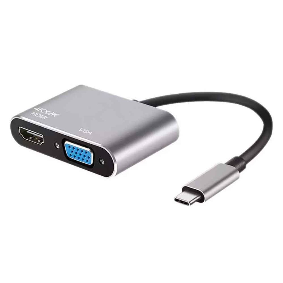 VARIOS - Adaptador 4 en 1 USB C a HDMI 4K, VGA, USB 3.0, PD Carga