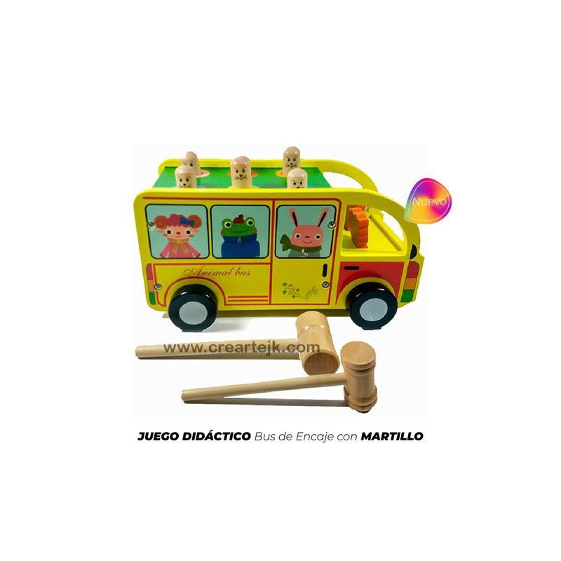 GENERICO - Juego Didáctico Bus de Encaje con Martillo