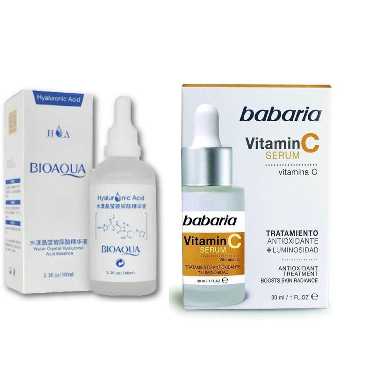BIOAQUA - Serum Ácido Hialurónico 100 ml - Bioaqua + Serum Facial  Vitamina C - Babaria_123