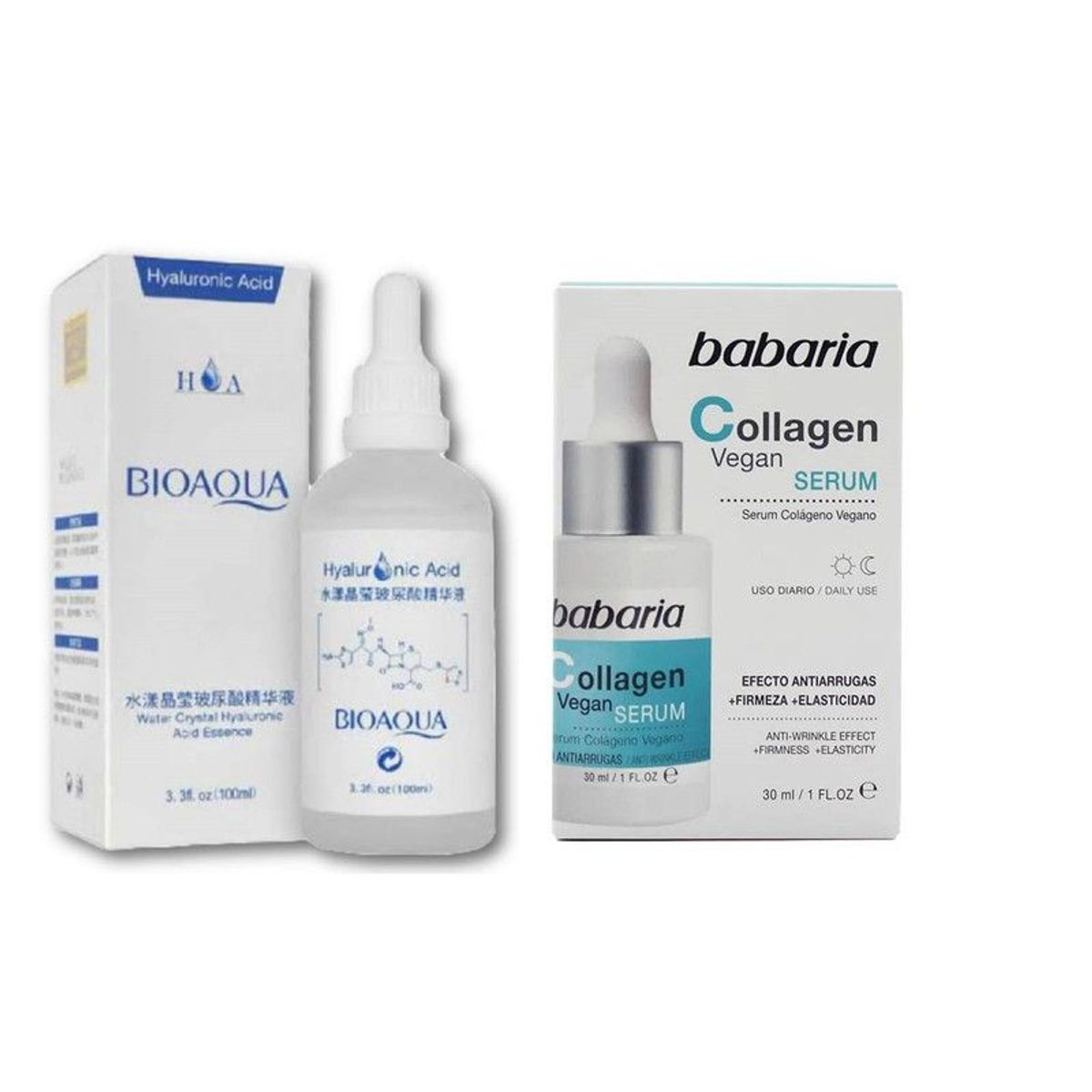 BIOAQUA - Serum Ácido Hialurónico 100 ml - Bioaqua + Serum Facial Collagen Vegan - Babaria_123
