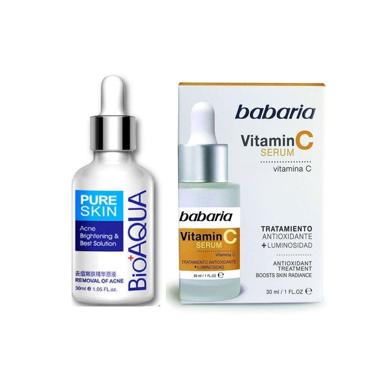 BIOAQUA - Serum aclarante Anti Acné - Bioaqua + Serum Facial  Vitamina C - Babaria_123