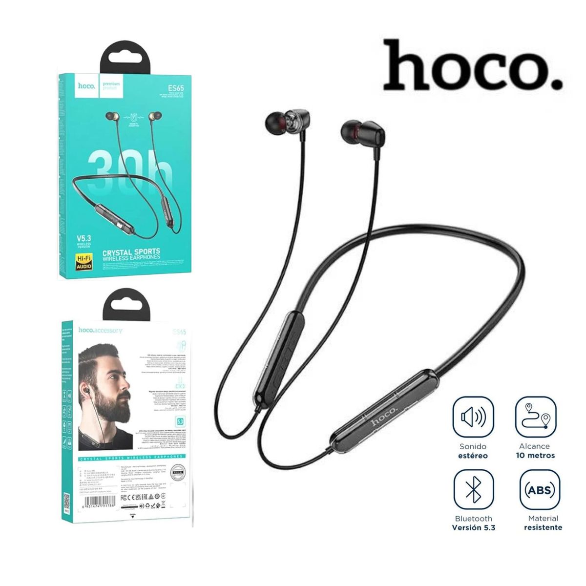 HOCO - Audífono Inalámbrico Bluetooth 5.3 Deportivo Hoco ES65