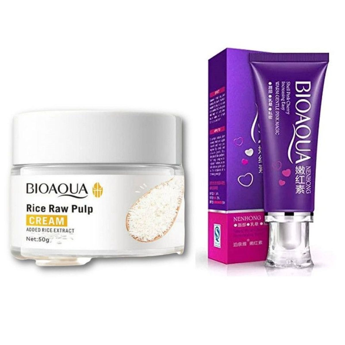 BIOAQUA - PACK CREMA ACLARANTE DE ARROZ Y CREMA BLANQUEADORA ZONAS BIOAQUA