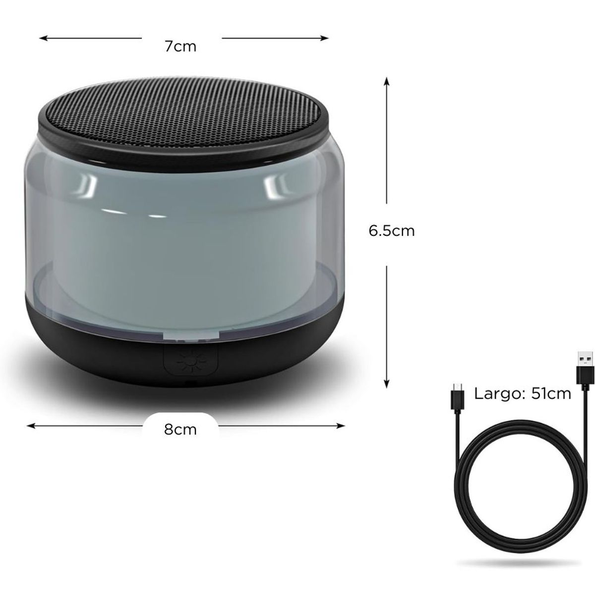 MINARI - Parlante Bluetooth con Luz RGB Recargable Portátil PR8