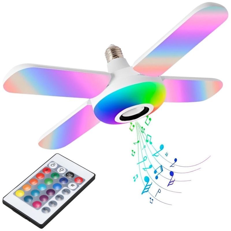 MINARI - Foco Parlante Rgb Luz Led Multicolor 4 Aspas con Bluetooth 5.0 G50