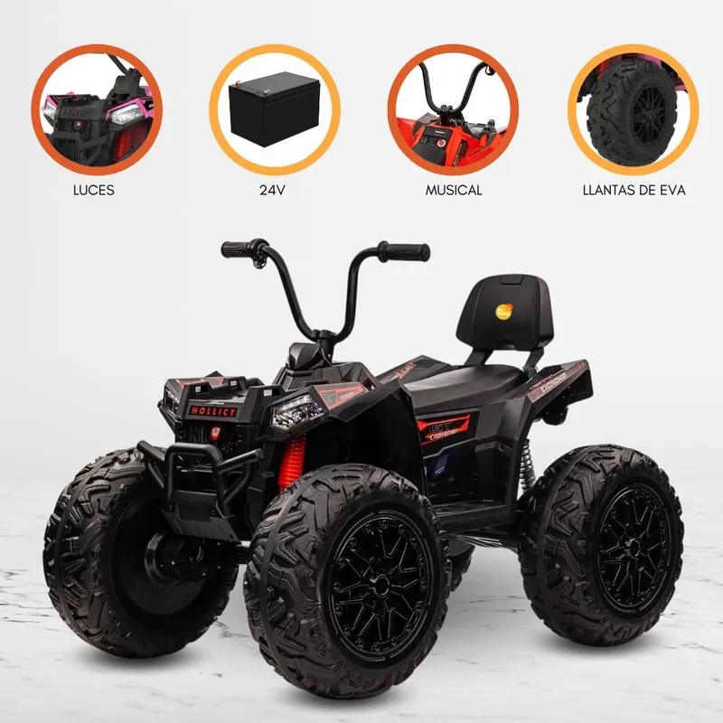 BEAUTIFUL - Cuatrimoto a Batería para Niños «HOLLICY» Black