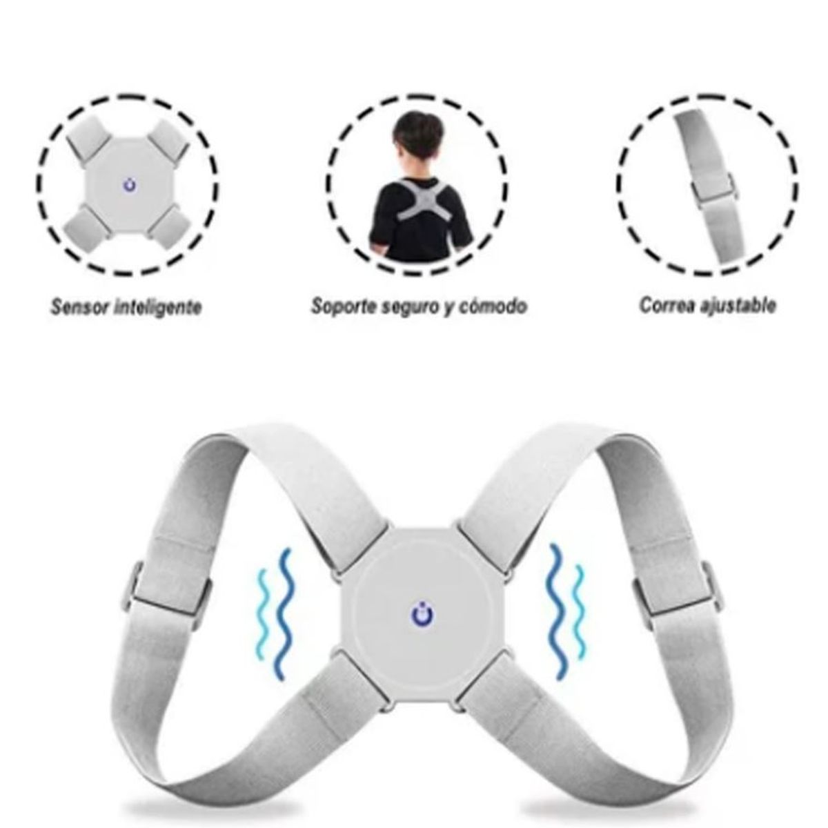 GENERICO - Corrector Postura Espalda Hombros Lumbar Chaleco Unisex