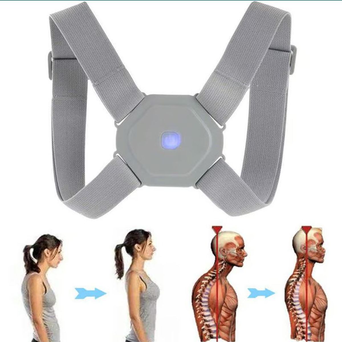 GENERICO - Corrector de Postura Ajustable Doble Ajuste Estándar