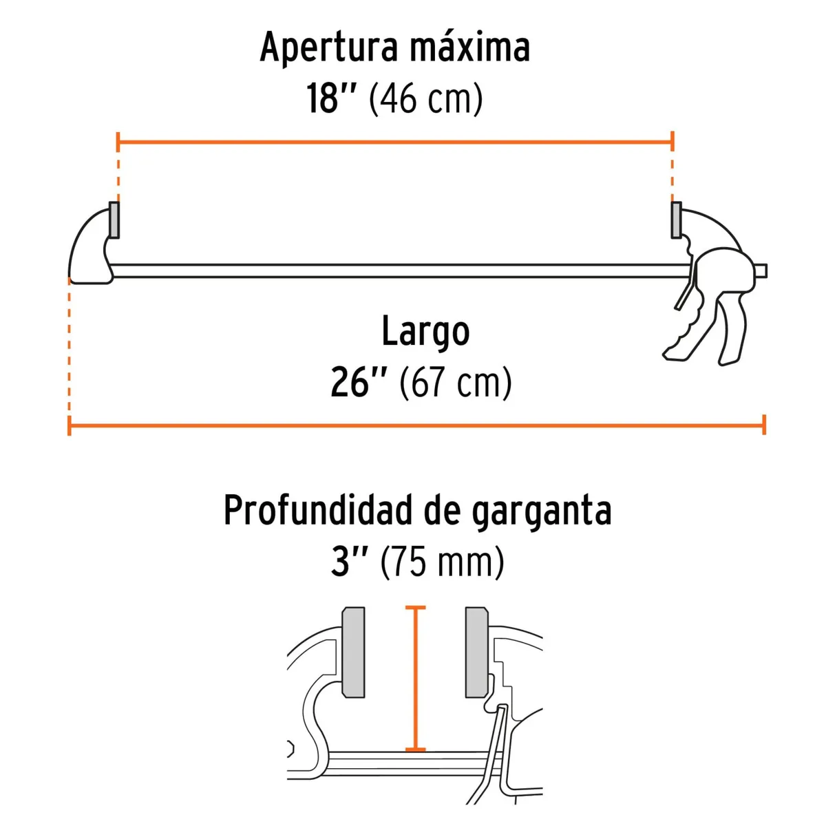 Truper - Prensa sargento de ajuste rápido 18 pulgadas 4 unidades Truper Expert