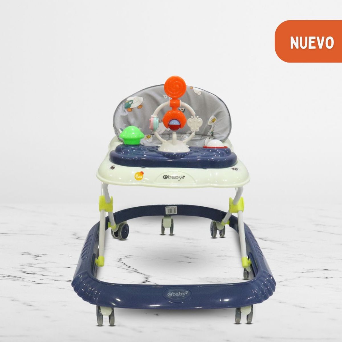 EBABY - Andador con bandeja divertida para Bebés «CRISTAL» Blue