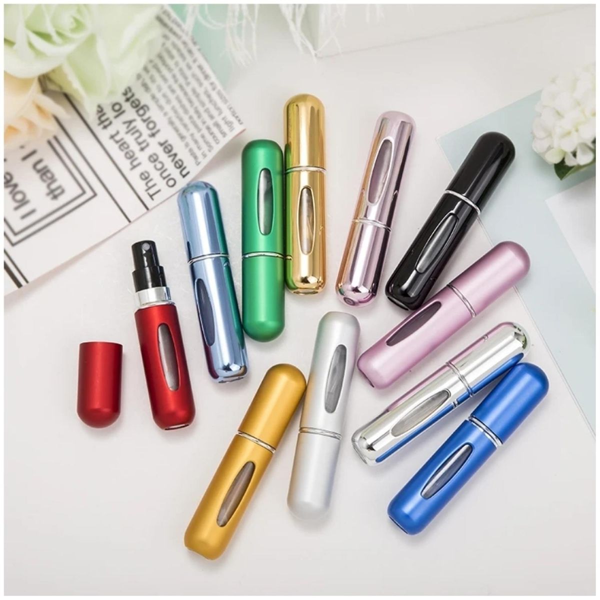 MINARI - Dispensador Atomizador de Perfume para Viaje Portátil y Recargable 5ml A15