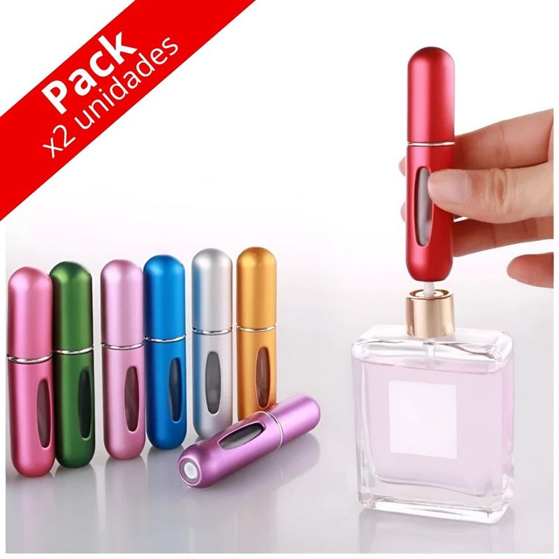 MINARI - Set X2 Dispensador Atomizador de Perfume para Viaje Portátil y Recargable 5ml A15