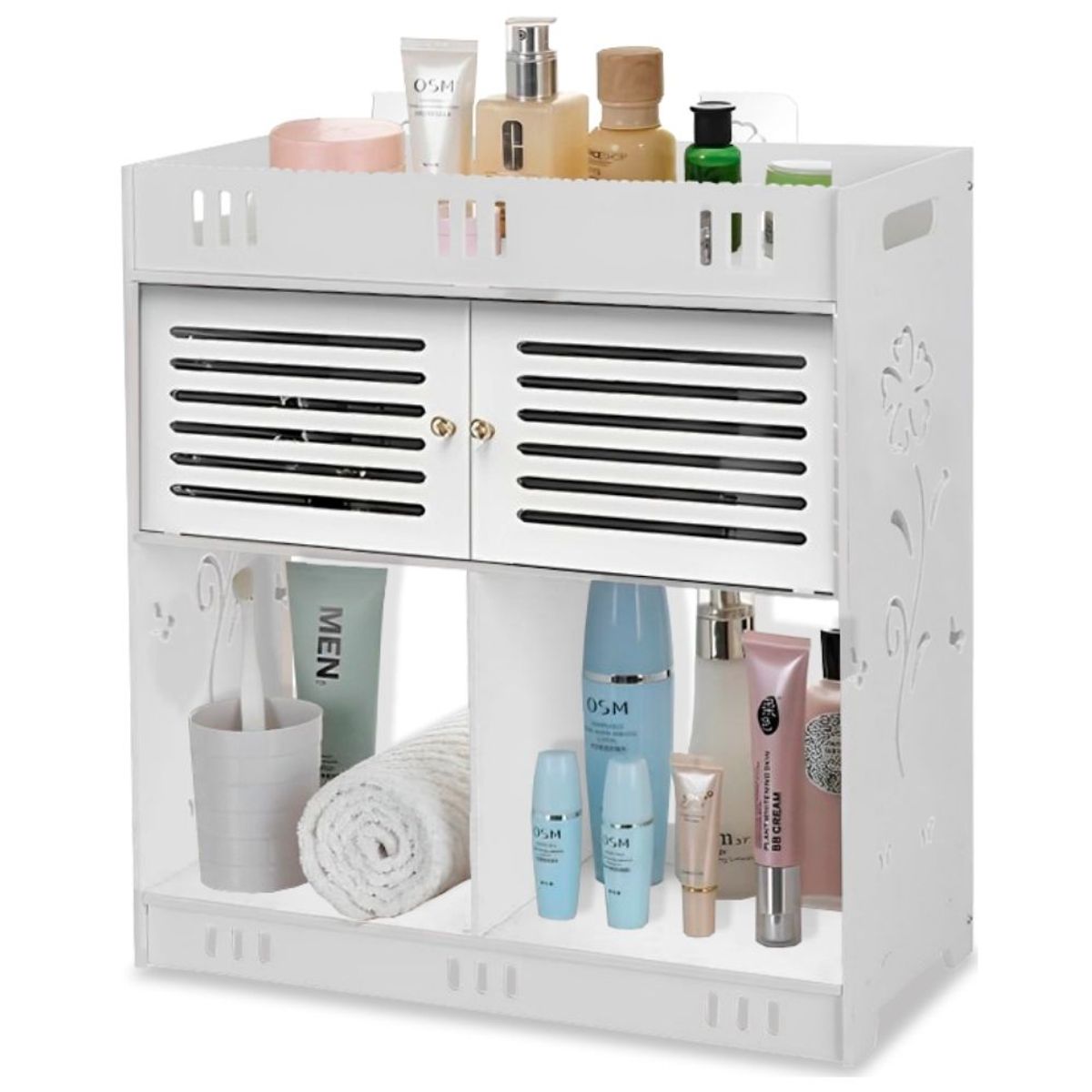 MINARI - Repisa Flotante Organizador de Maquillaje Accesorios para Baño A95-A