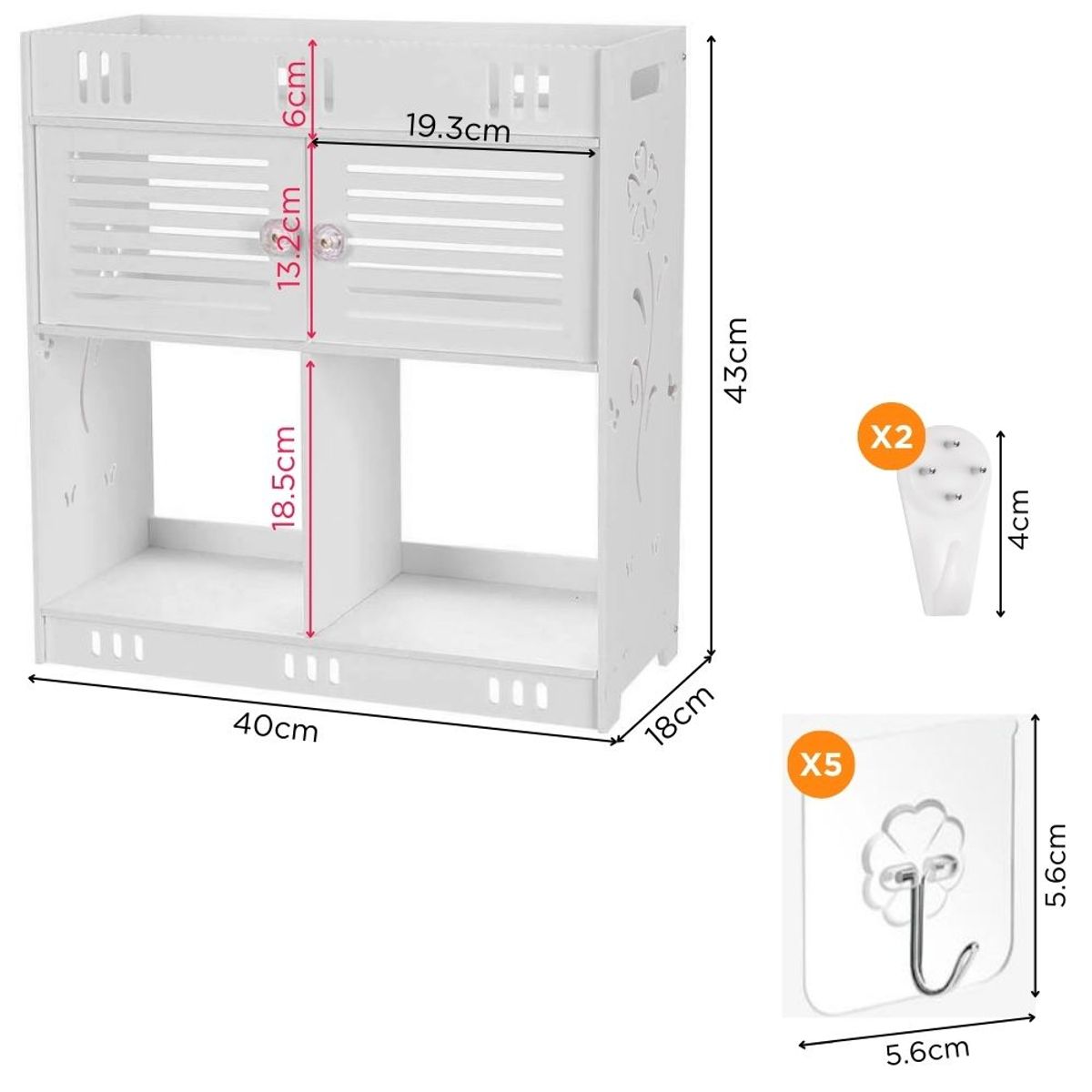MINARI - Repisa Flotante Organizador de Maquillaje Accesorios para Baño A95-A