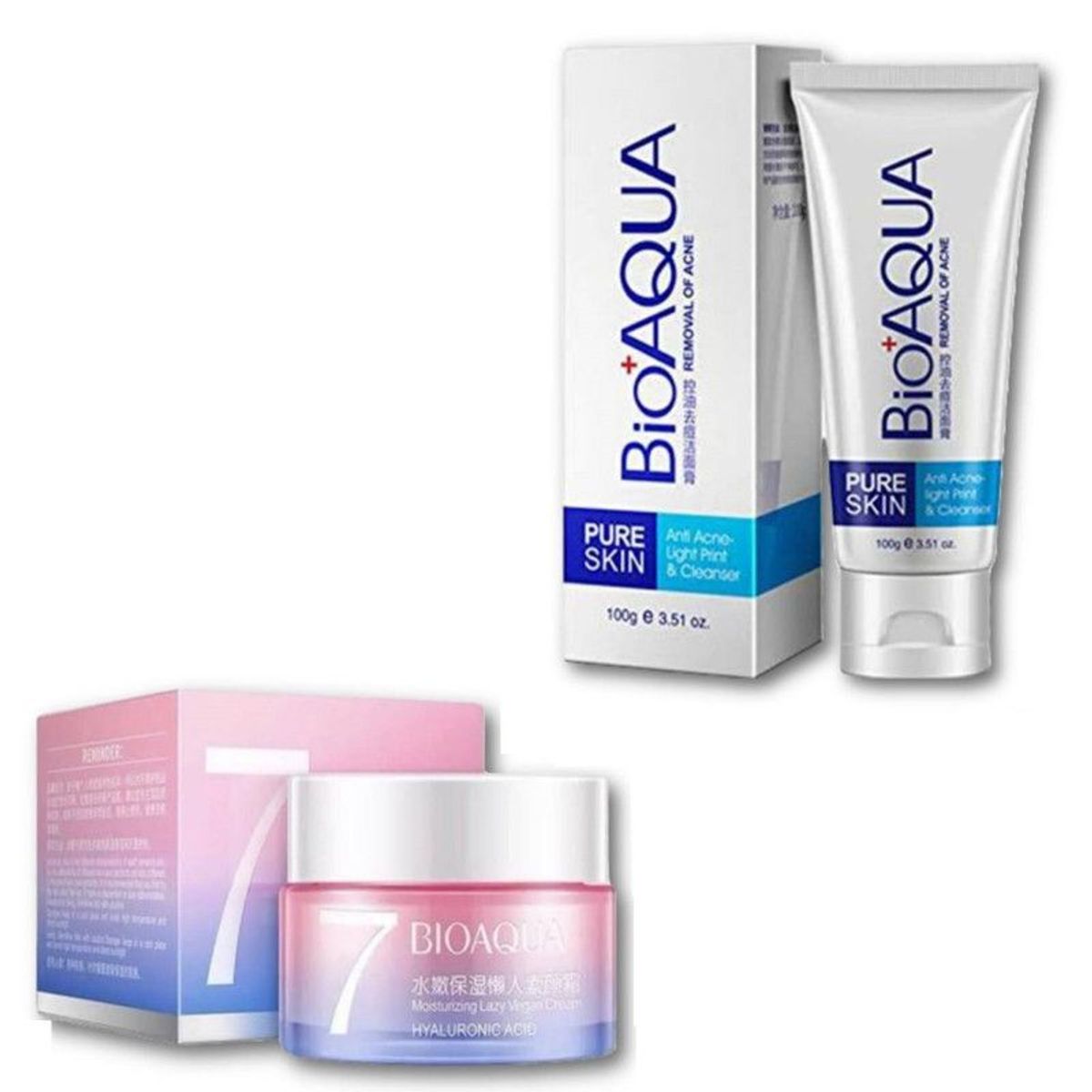 BIOAQUA - PACK CREMA HIDRATANTE V7 Y GEL LIMPIADOR ANTI ACNÉ BIOAQUA
