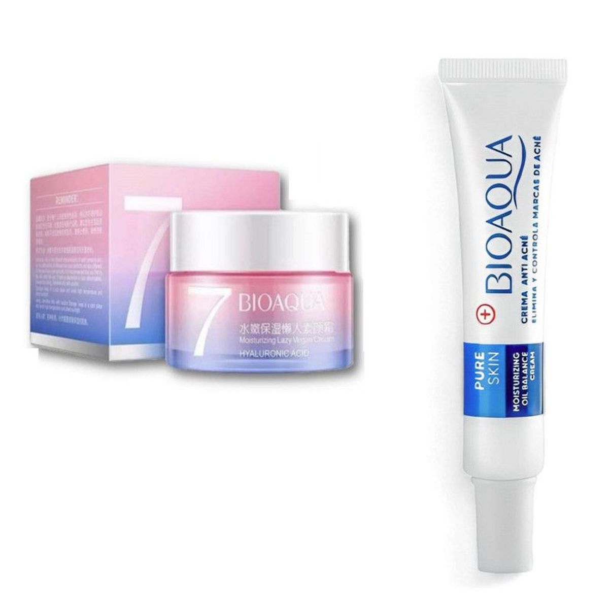 BIOAQUA - PACK CREMA HIDRATANTE V7 Y CREMA PURE SKIN ANTIACNÉ BIOAQUA