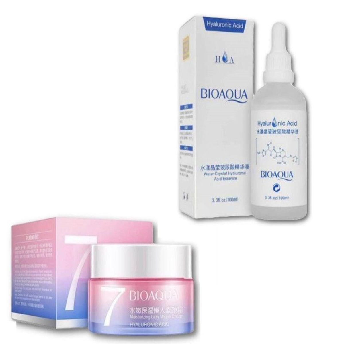 BIOAQUA - PACK CREMA HIDRATANTE V7 Y SERUM DE ACIDO HIALURONICO BIOAQUA