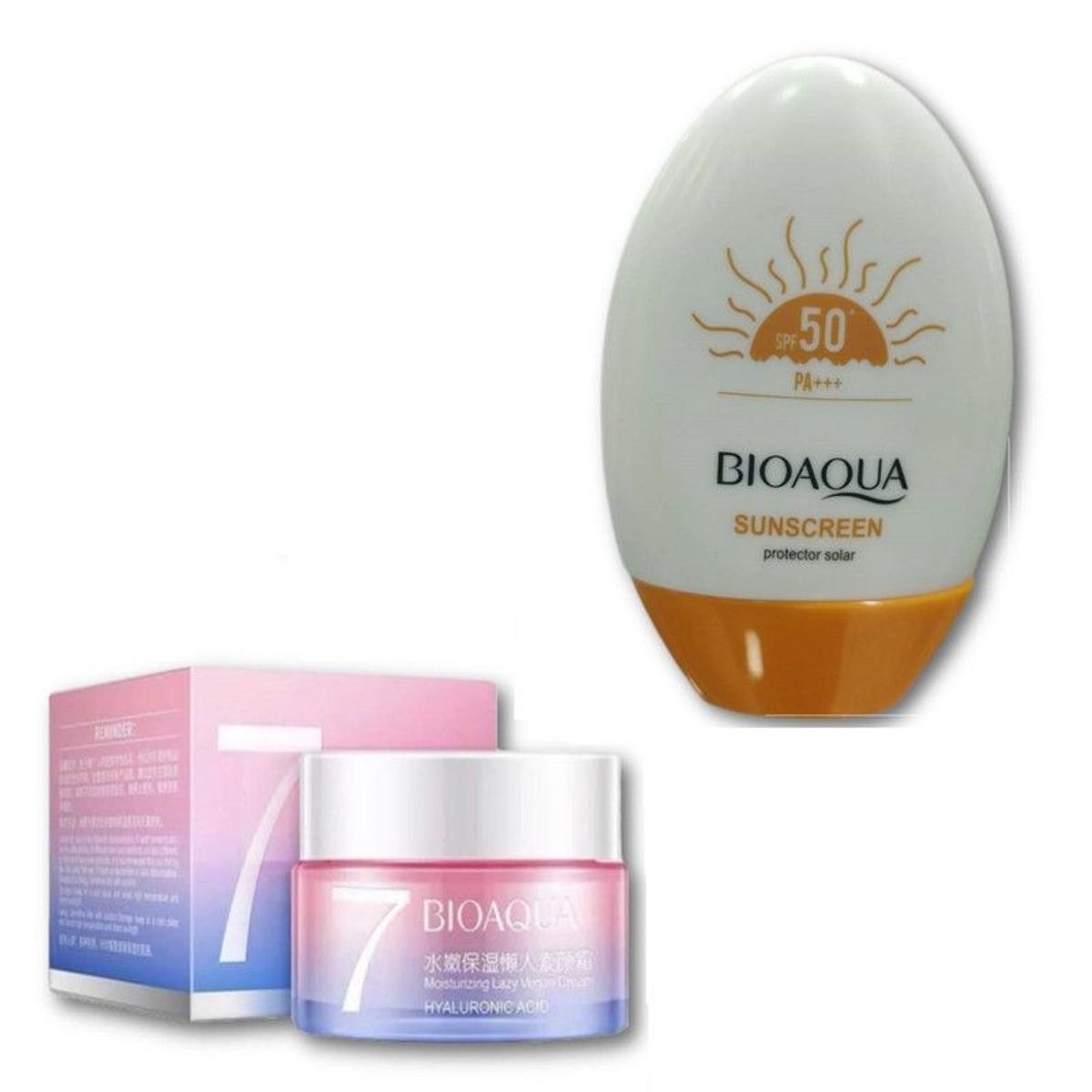 BIOAQUA - PACK CREMA HIDRATANTE V7 Y BLOQUEADOR SOLAR 50 BIOAQUA