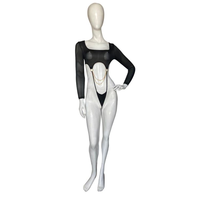 GENERICO - LENCERIA EXCLUSIVA Conjunto de Manga Larga con Detalle de Cadena