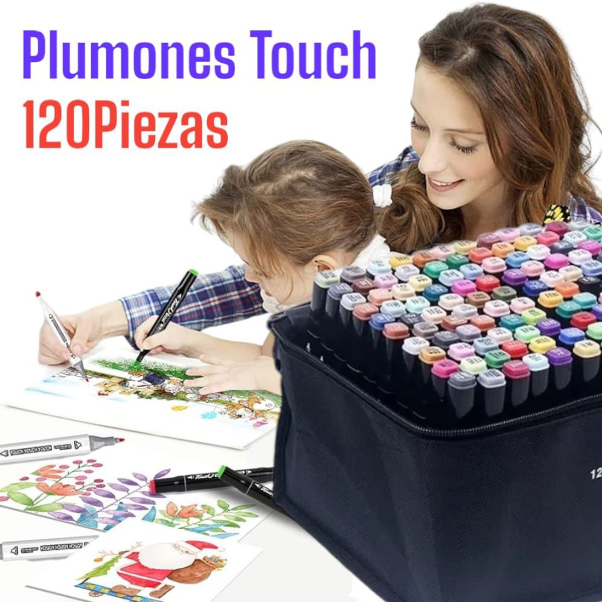 OEM - Set de 120Plumones TOUCH Doble Punto Marcadores de Arte