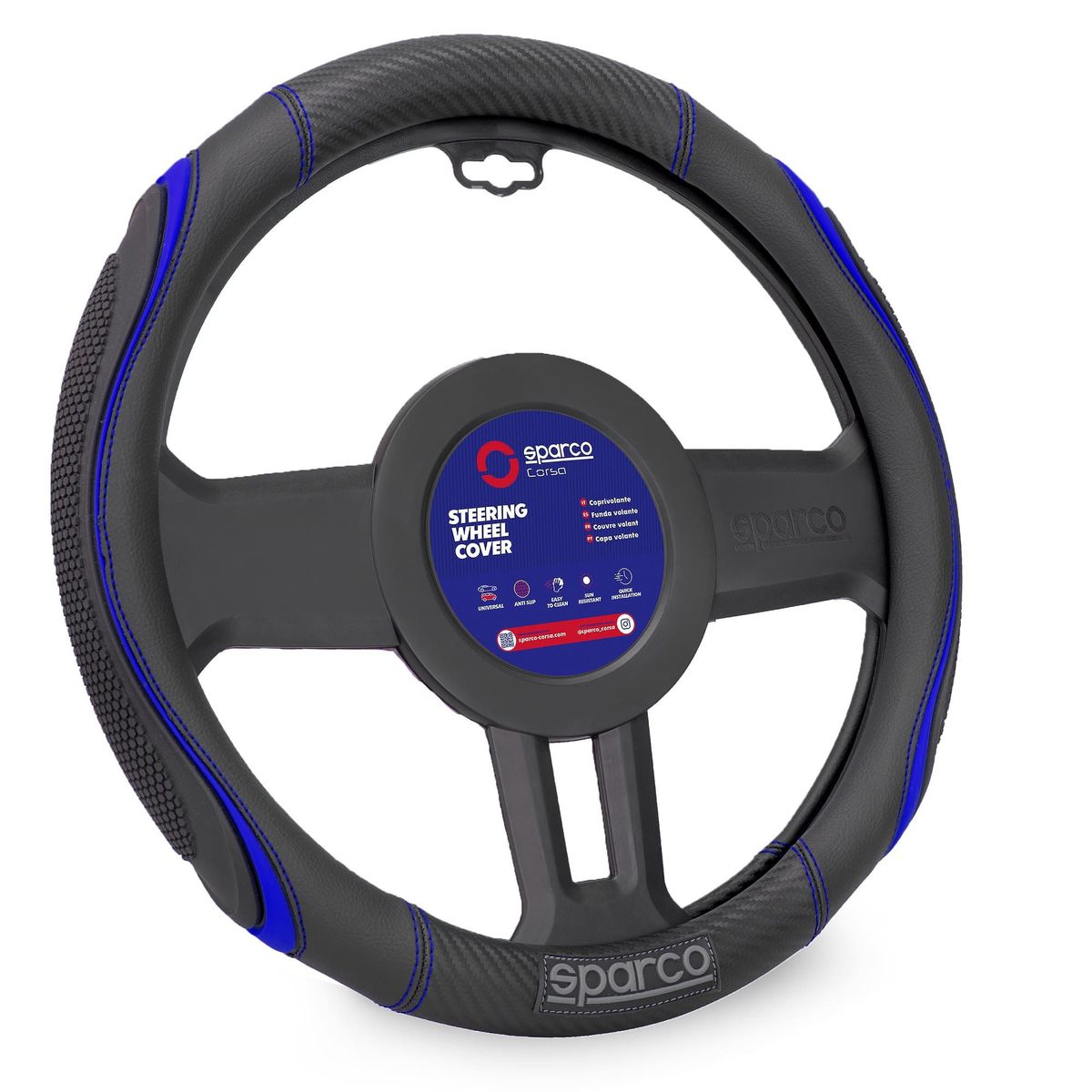 SPARCO - Forro Funda De Timon Fibra Carbono Sparco Elegante SPS138BL