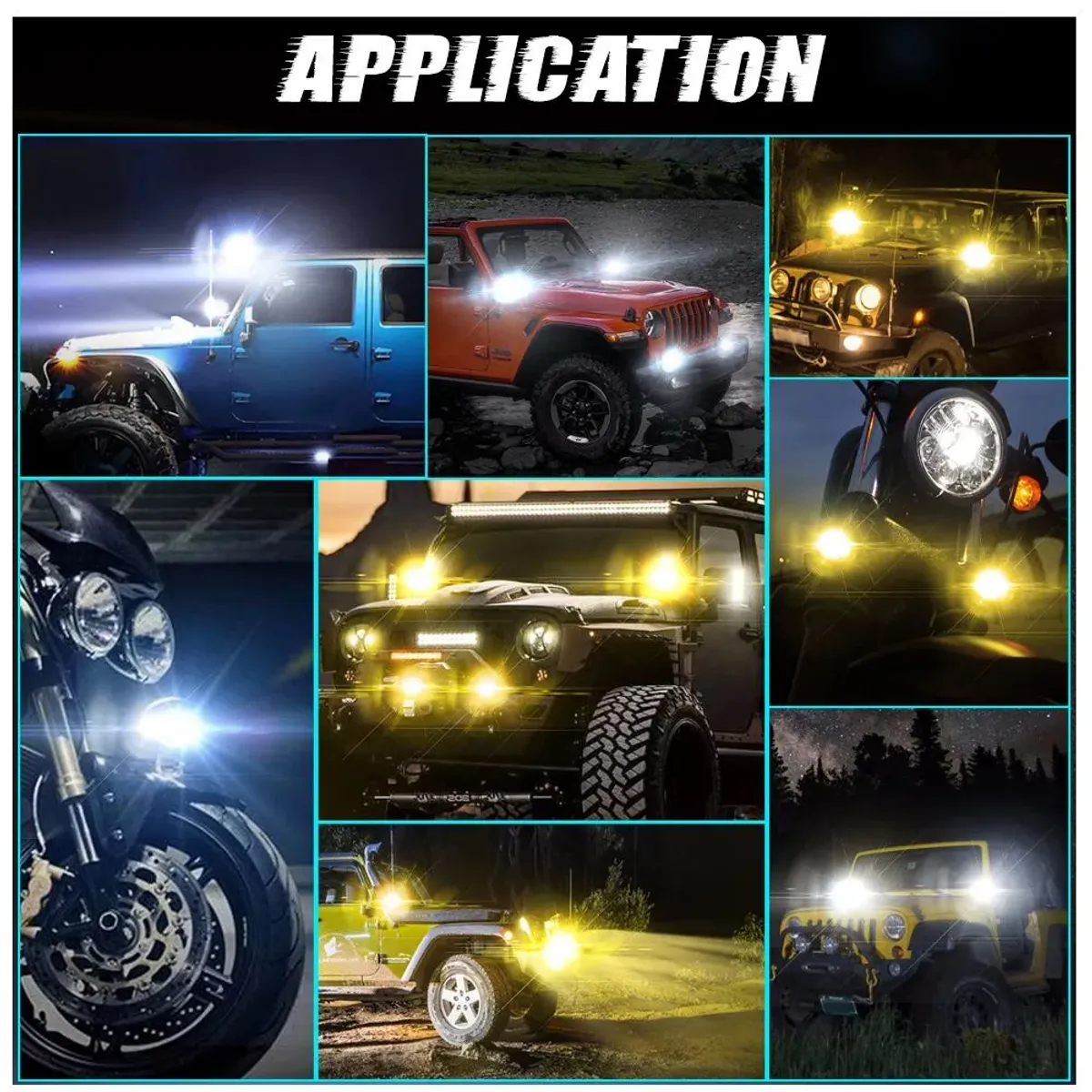 GENERICO - Faro Led Neblinero Ultra Potente 9D Triple Lupa BlancoAmbar