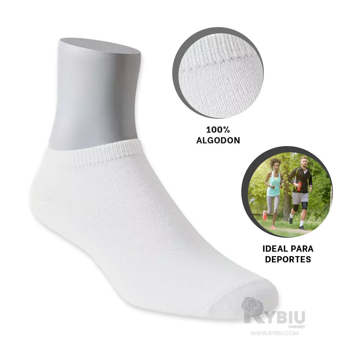 RYBIU IMPORT - Medias Taloneras Hombre Pack 5