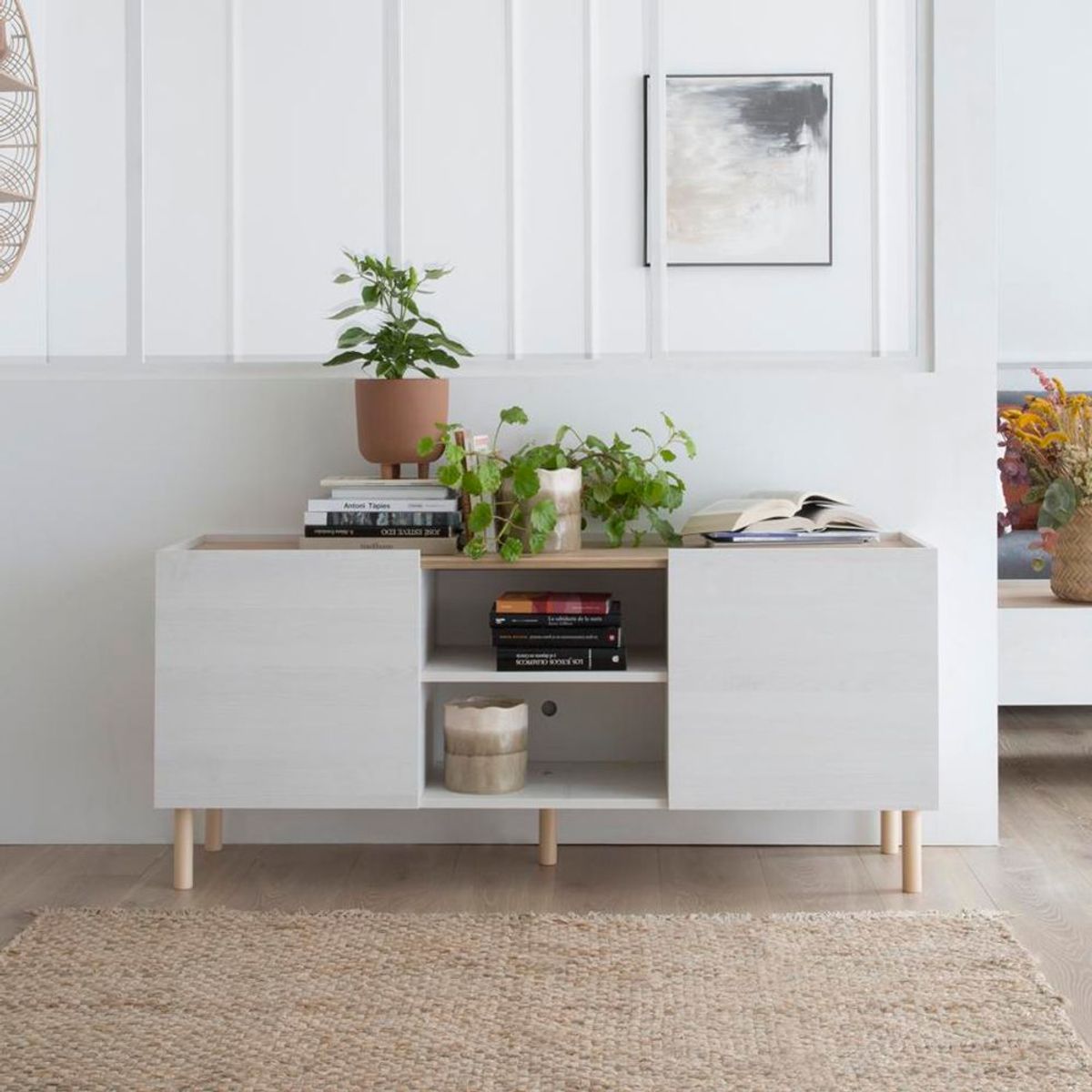 TU MESITA - Mesa de TV Minimalista Arhbo Blanco 140 cm TU MESITA