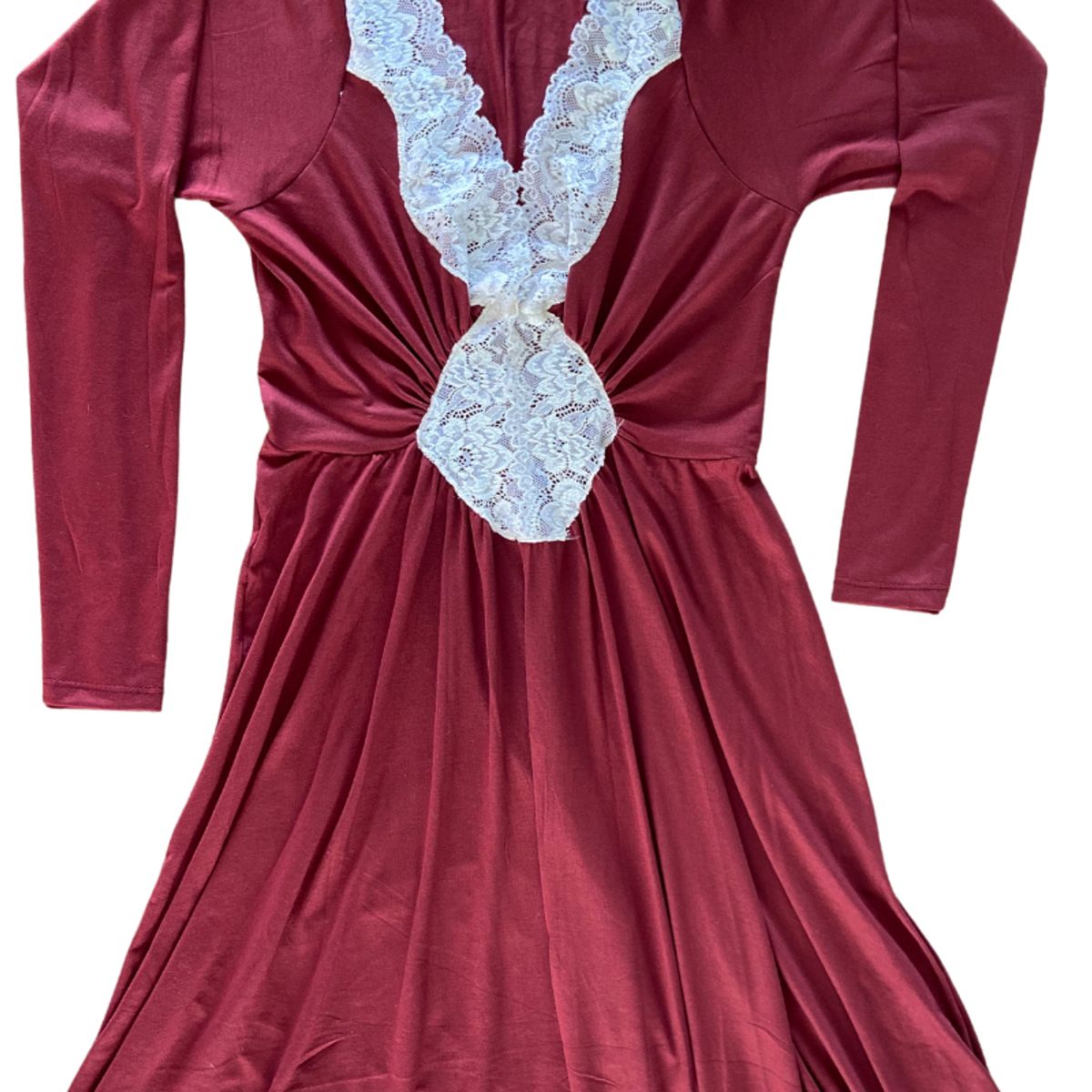 GENERICO - Camison Maternal Encaje Manga Larga Algodon BCxy Lenceria Maternal