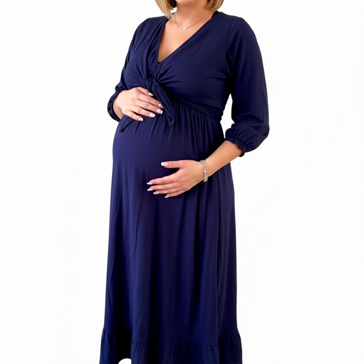 GENERICO - Vestido Maternal Lazo Sistema Lactancia Varios Colores