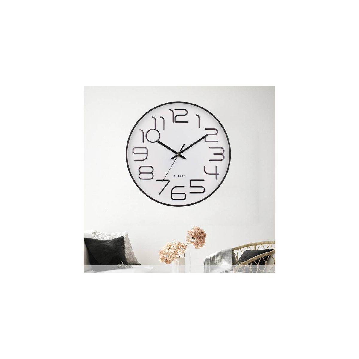 GENERICO - Reloj de pared para sala 3D Mute clásico 30 cm blanco