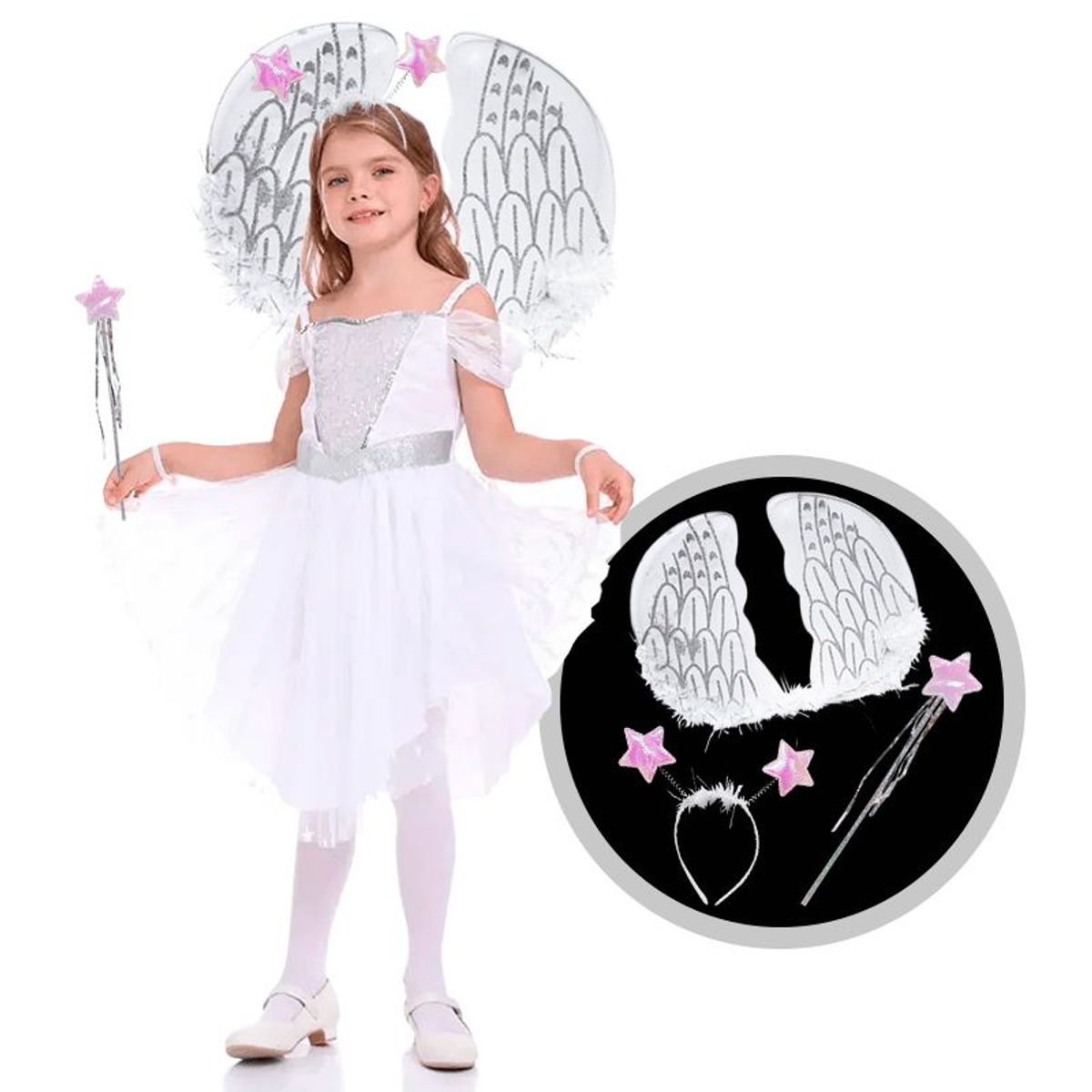 GENERICO - Alitas Angel  pack de Diadema Alita  Varita