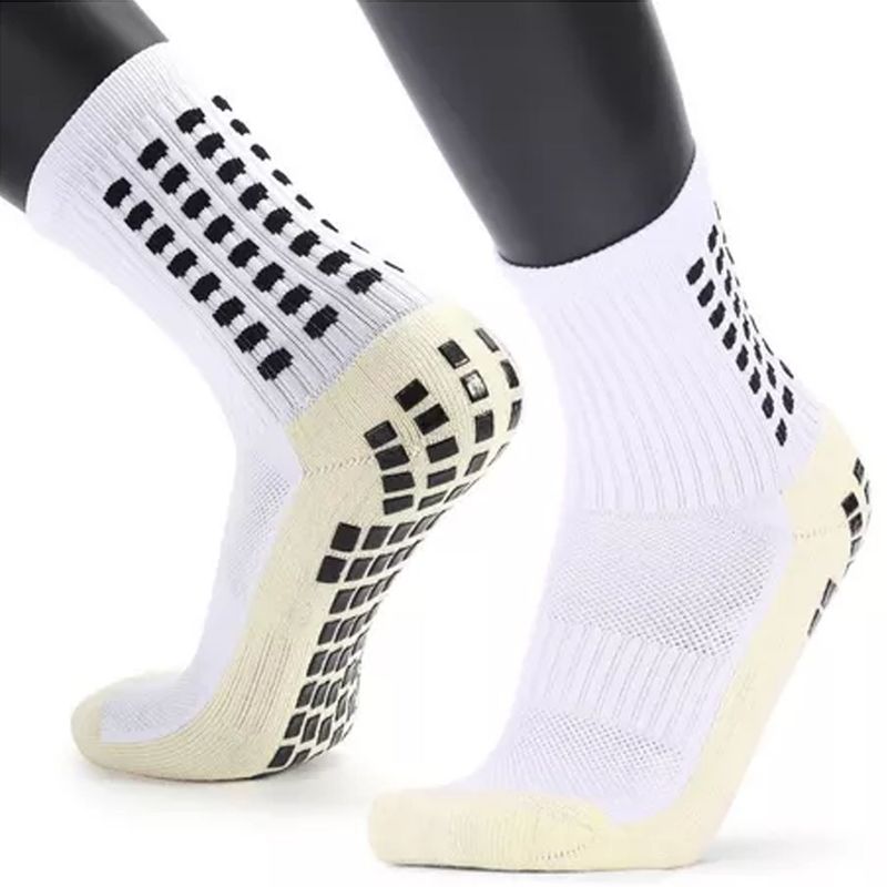 GENERICO - Medias Deportivas Antideslizantes Grip - Blanco